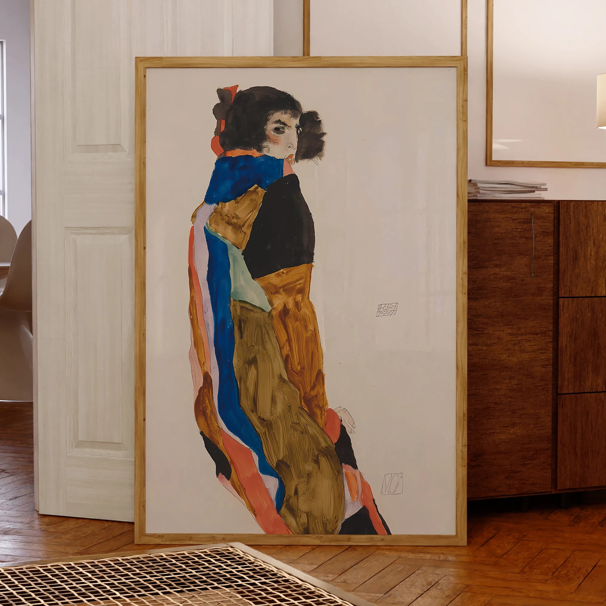 Modern Abstract Egon Schiele Moa Vintage Print