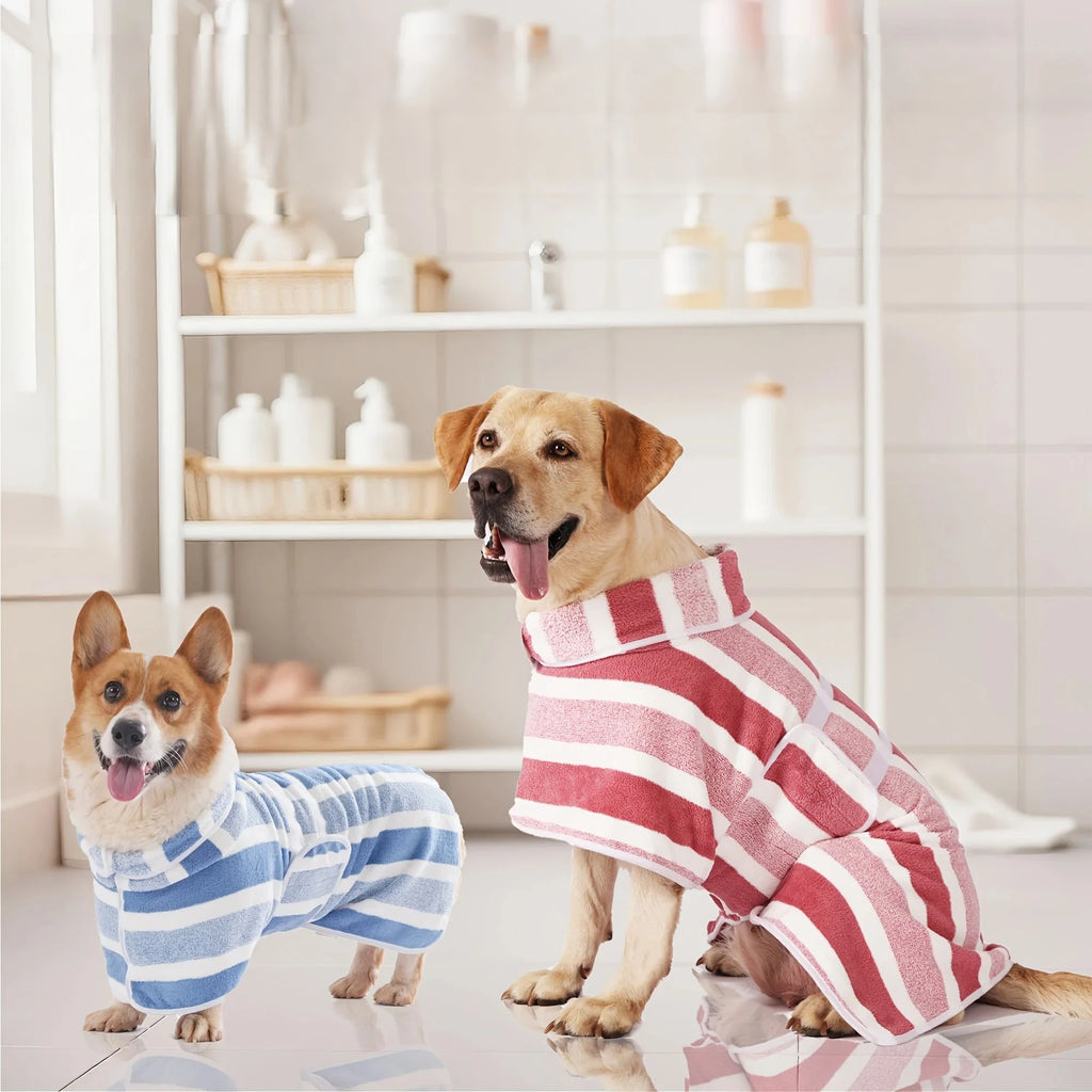 Fully Wrapped Dog Bathrobe Towel; Quick Drying
