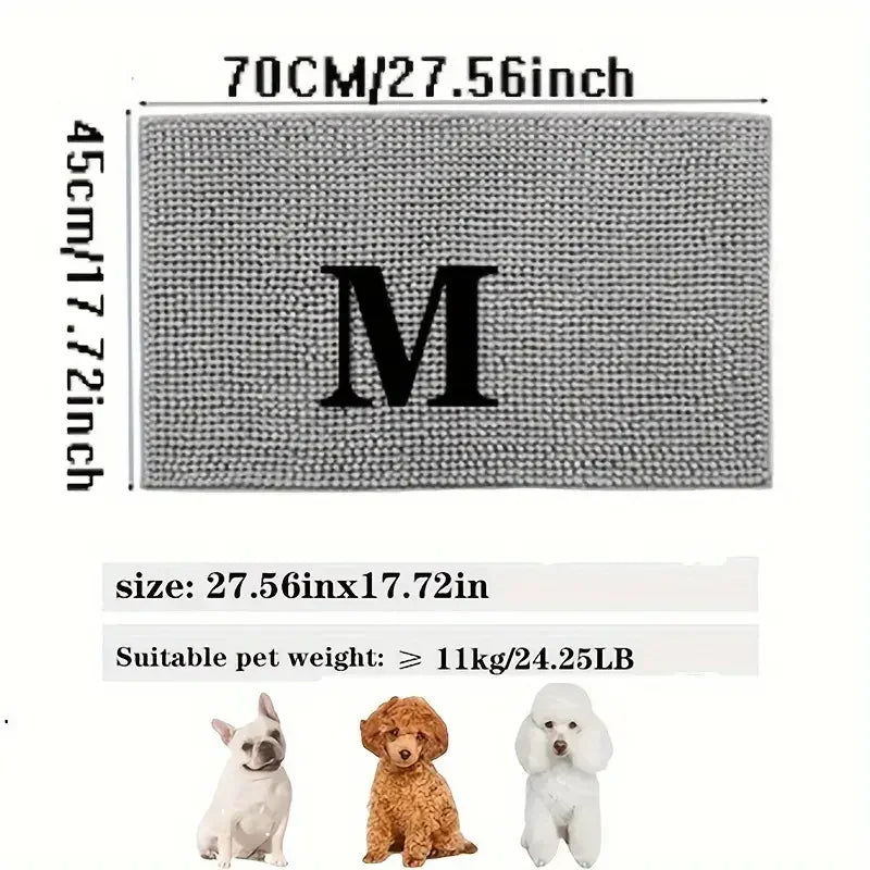 Dirty Paws Mat; Absorbs Moisture, Sand, Dirt, Washable