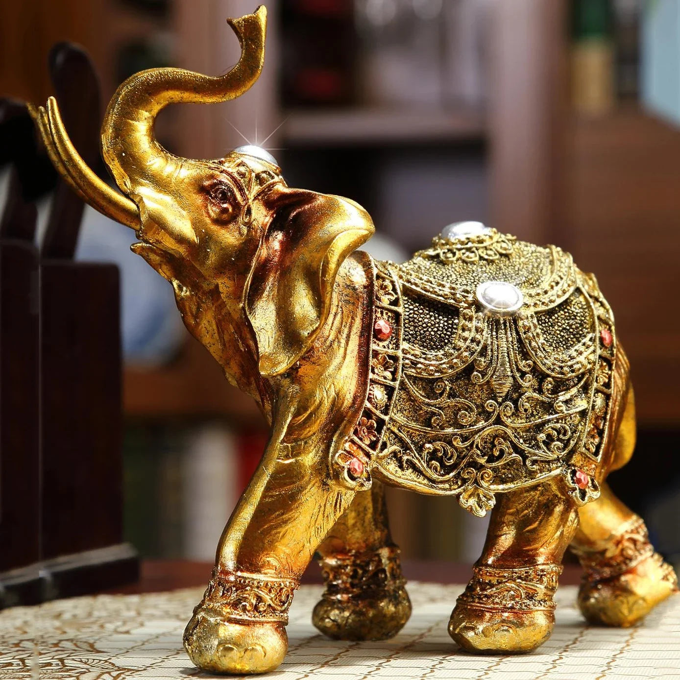 Handcrafted 3D Elephant Sculpture; Unique Gift