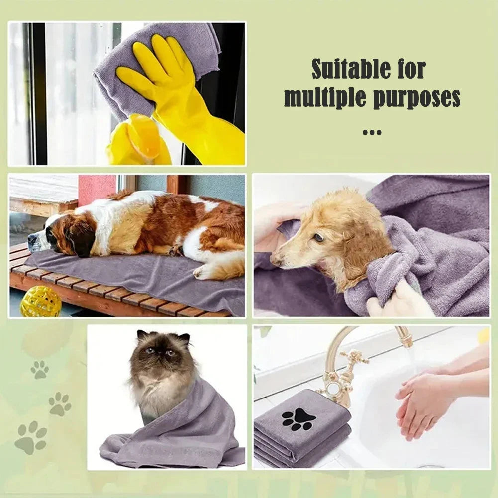 Microfiber Pet Bath Towel Super Soft Absorbent