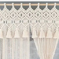 Handwoven Cotton Tapestry Room Partition; Tasseled Curtain