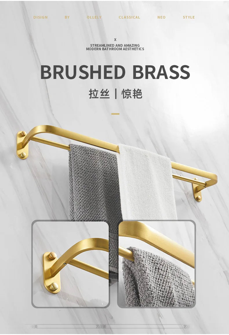 Elegant Brushed Brass Bathroom Accessories