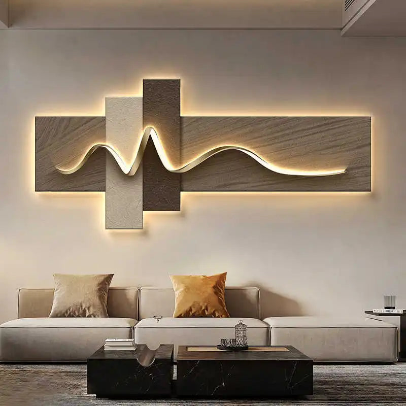 Luxury Modern Wall Art, LED Ambient Lighting