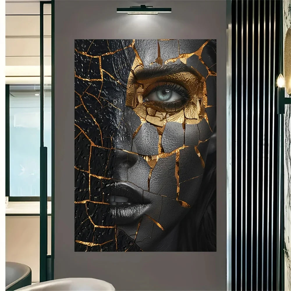 Modern Art Mosaic Woman on Canvas Painting