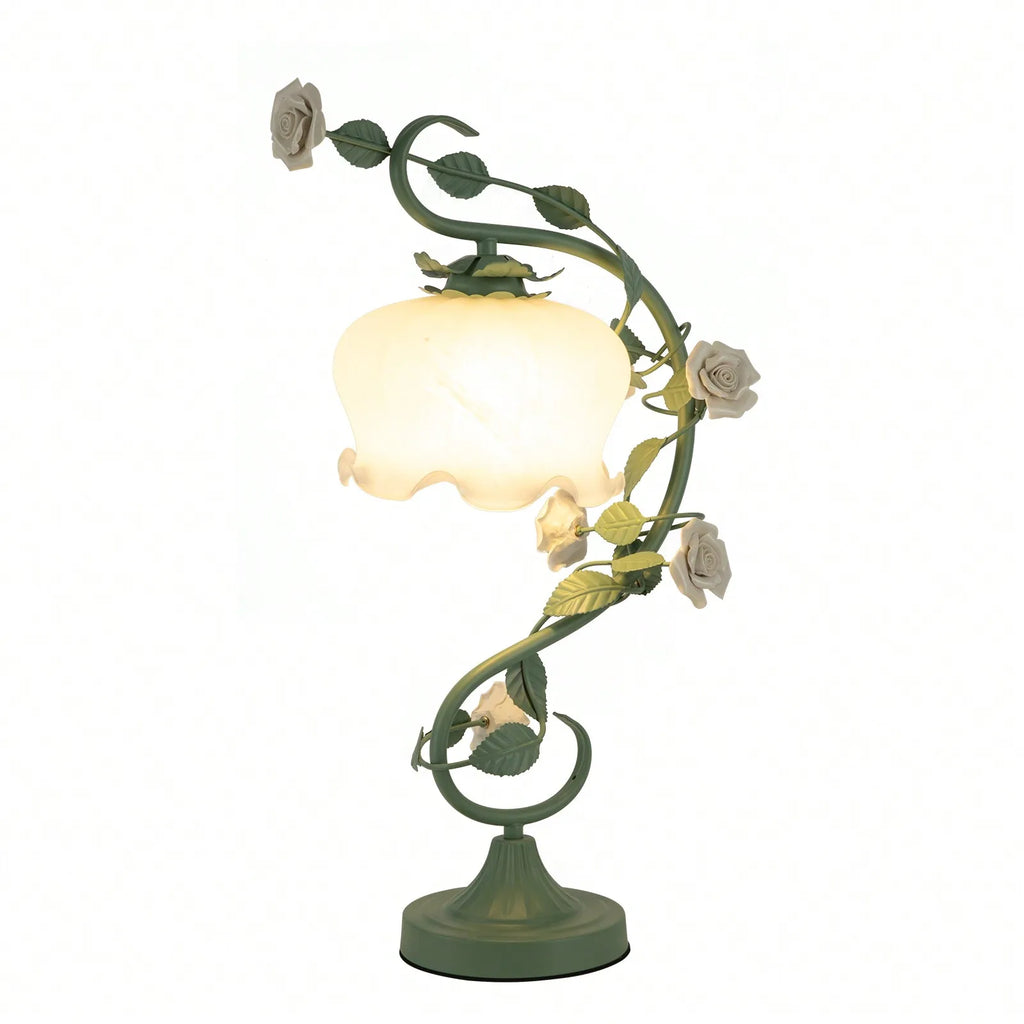 Stained Glass Flower Reading Lamp, 20" Tall
