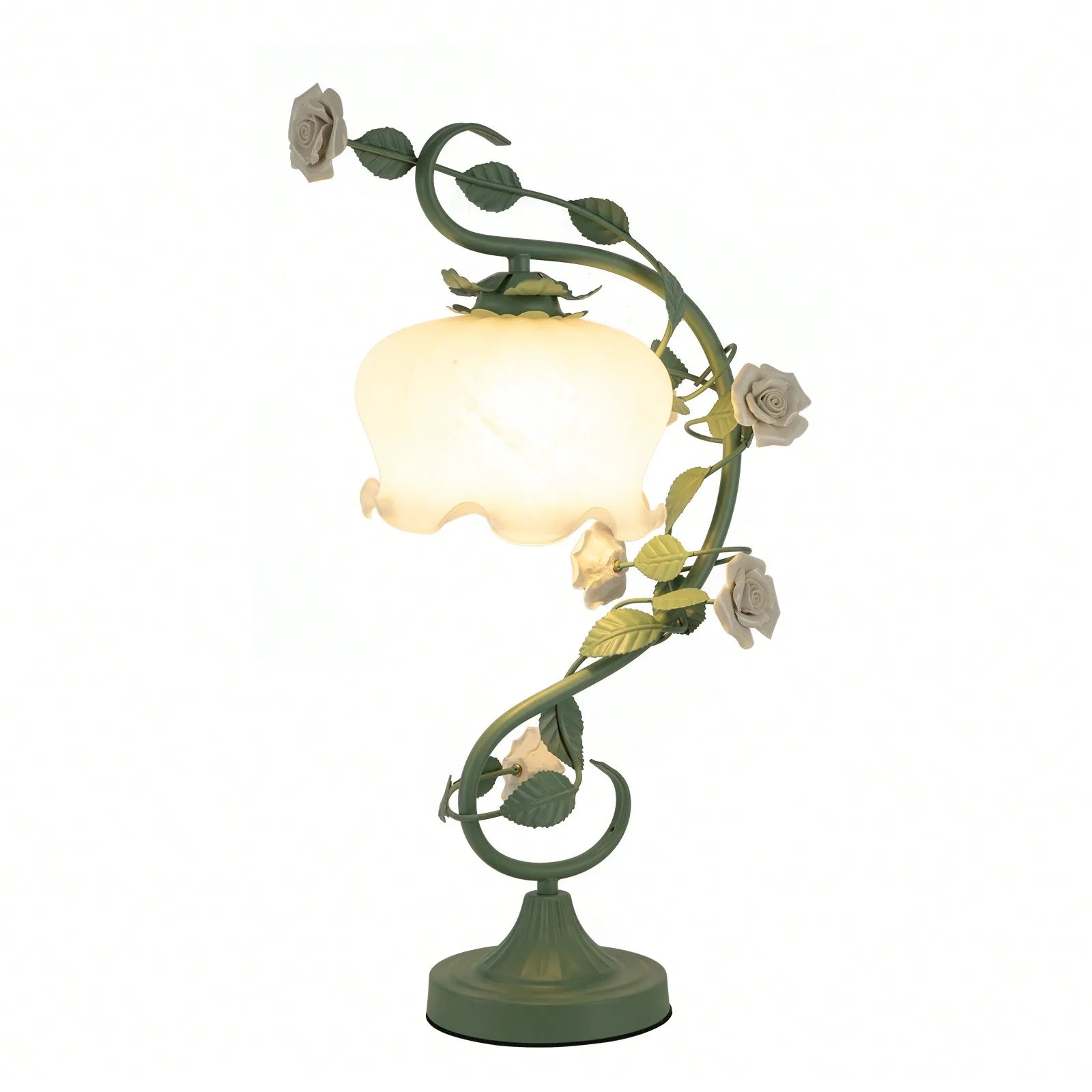 Stained Glass Flower Reading Lamp, 20" Tall