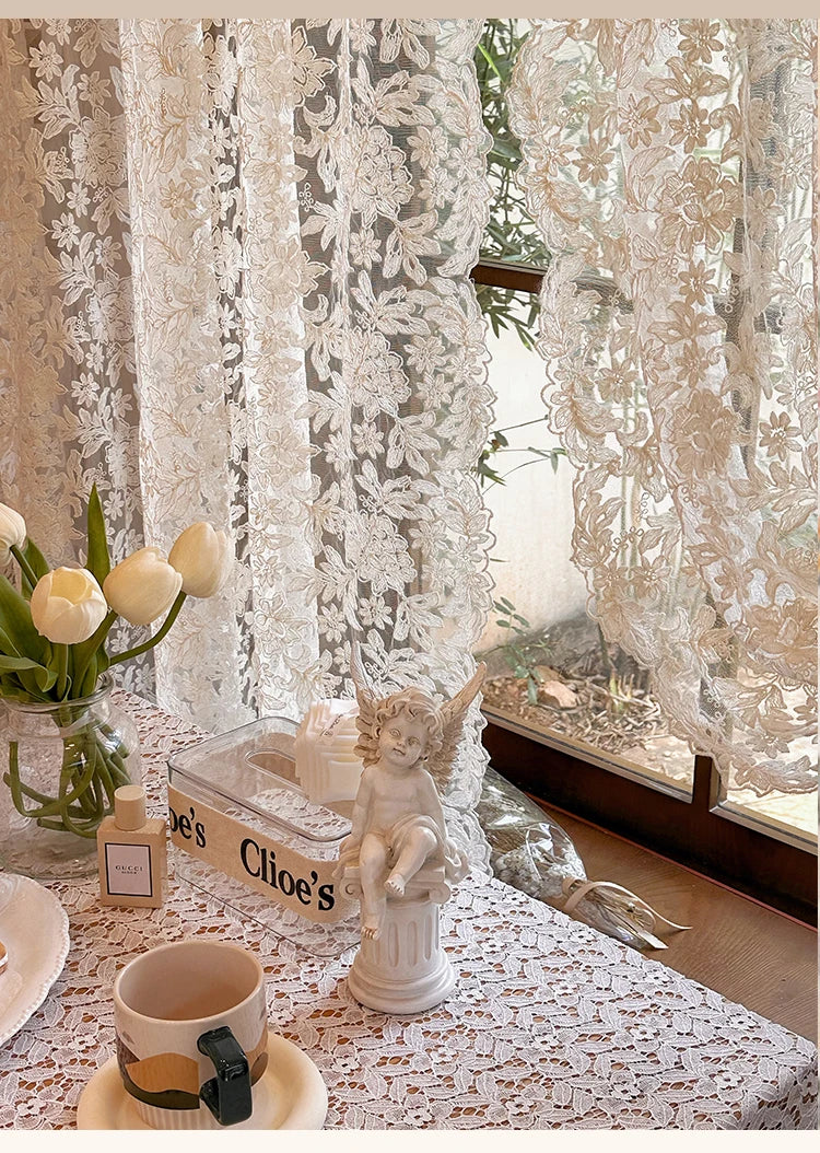 French Style Romantic Lace Tulle Window Coverings