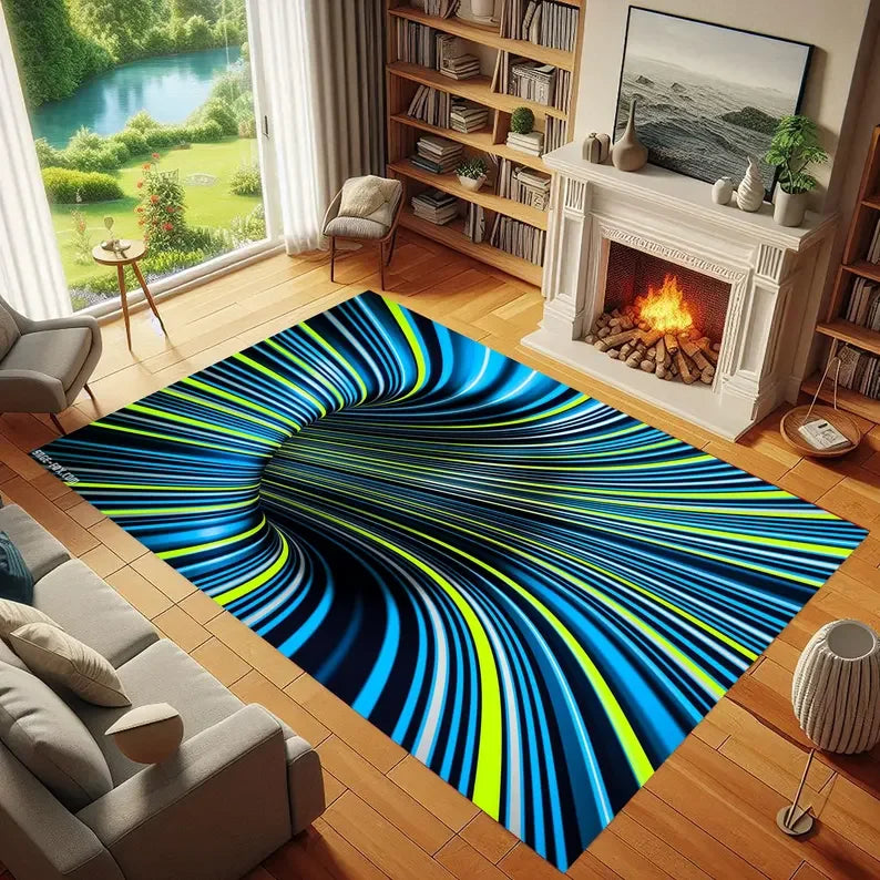 Holographic Floor Art Rug; 7 Designs & 4 Sizes