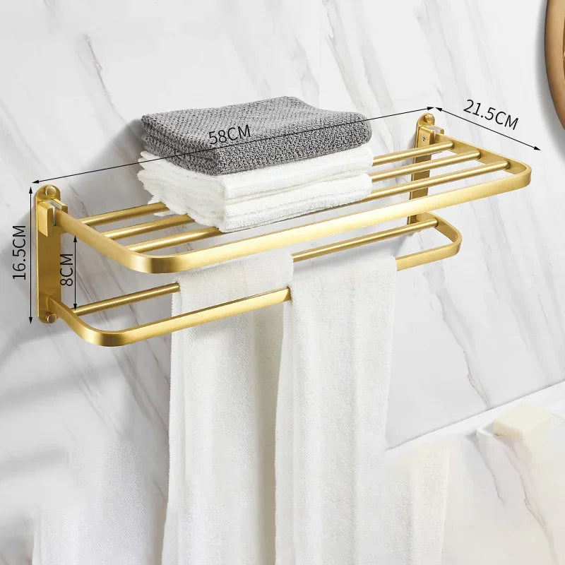 Elegant Brushed Brass Bathroom Accessories