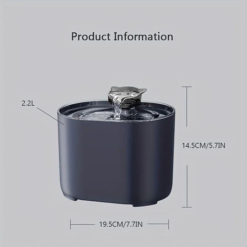 2.2L Pet Water Fountain; Fresh Filtered Water
