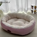 Plush Oval Pet Bed for Dogs and Cats