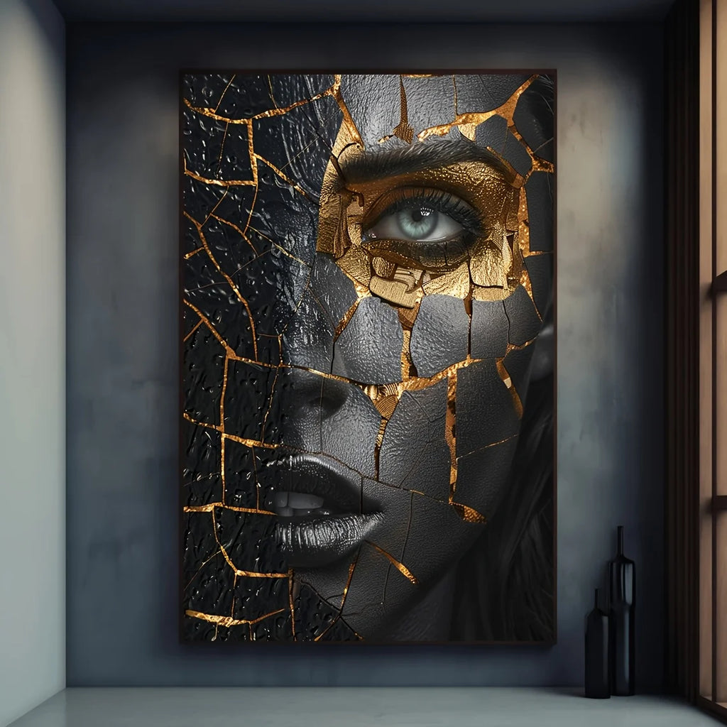 Modern Art Mosaic Woman on Canvas Painting