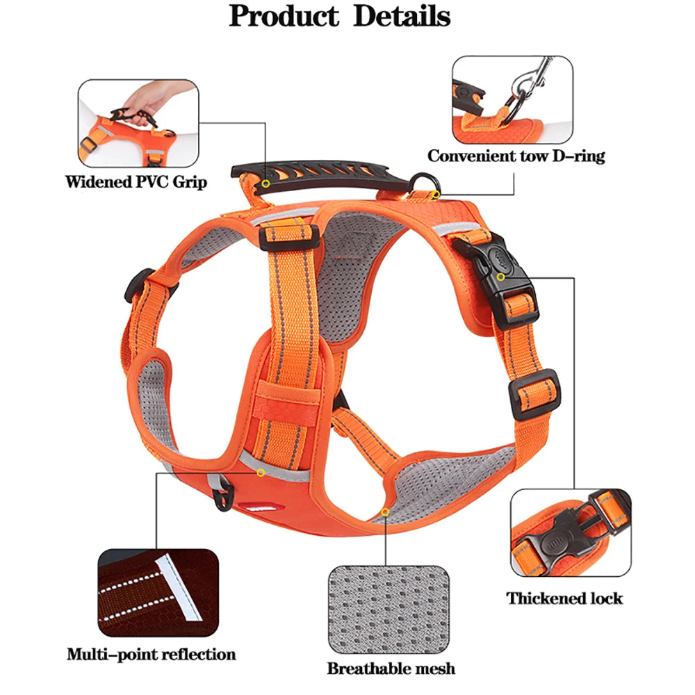 No-Pull, No-Choke, Adjustable Dog Harness Vest