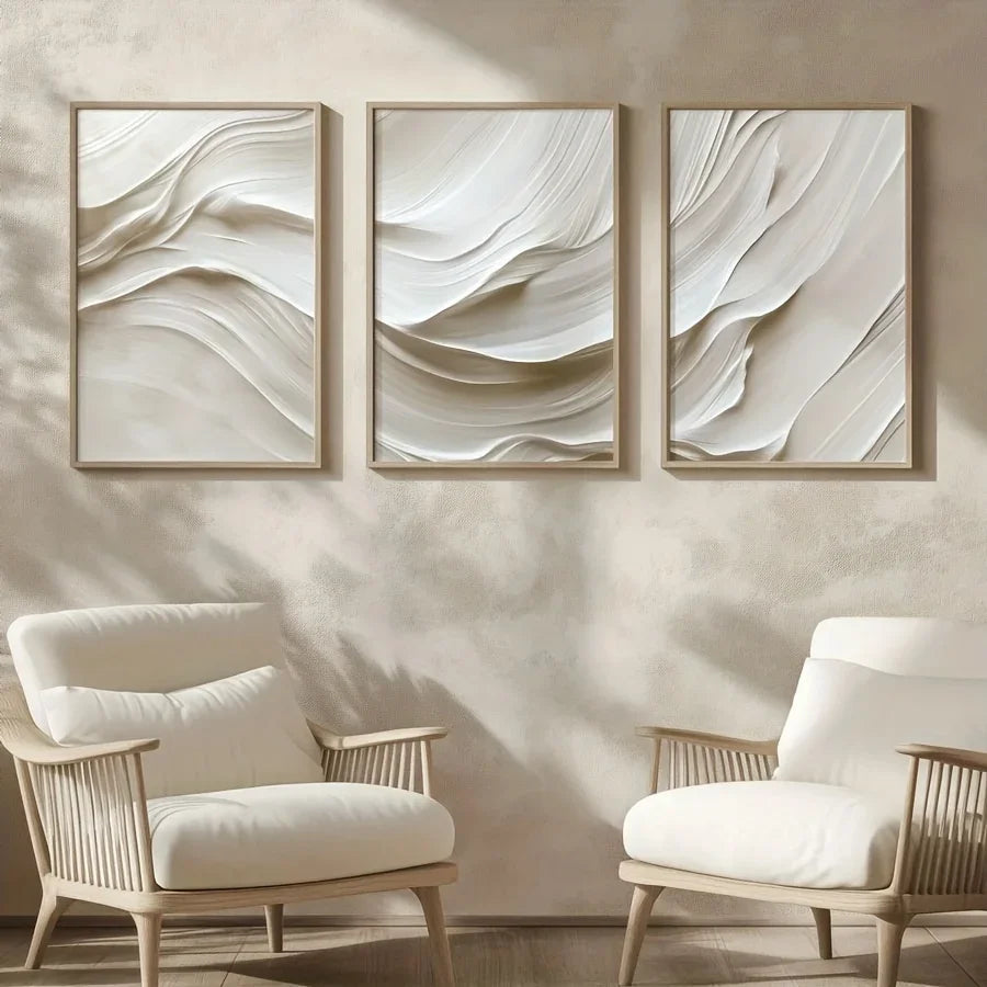 3pcs/set Neutral Wave Abstract Canvas Print