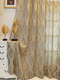 European Style Curry Eight Wave Perforated Curtains