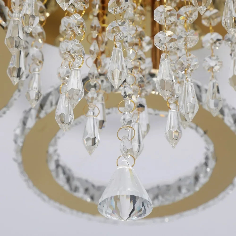 Luxury LED Crystal Ceiling Chandelier, 5-Ring or 3-Ring