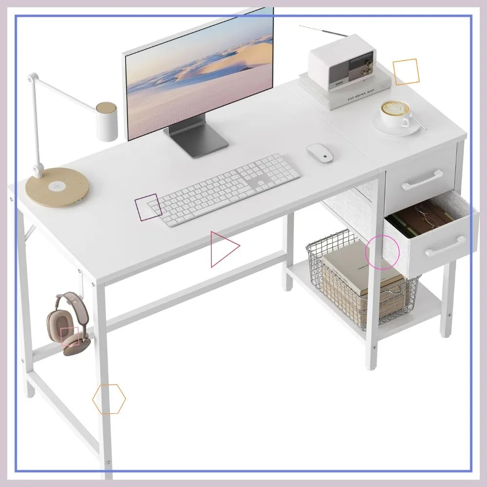 Desk with Reversible Design for Home Study or Gaming