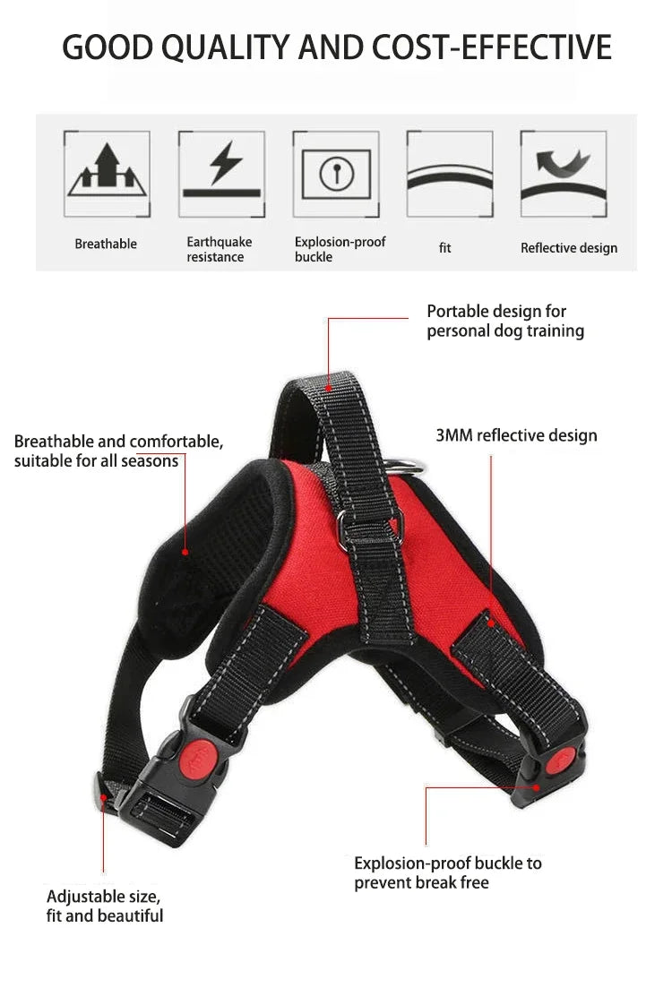 Dog Quick Release Adjustable Vest Harness