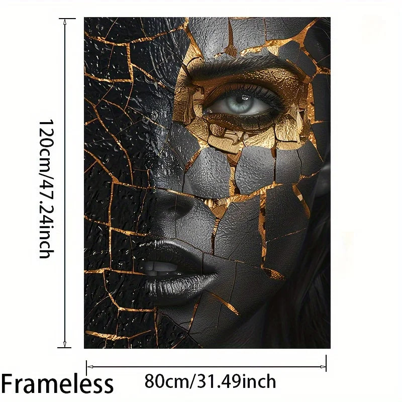 Modern Art Mosaic Woman on Canvas Painting