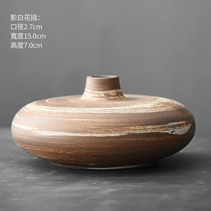 Japanese Style Abstract Pottery Vase