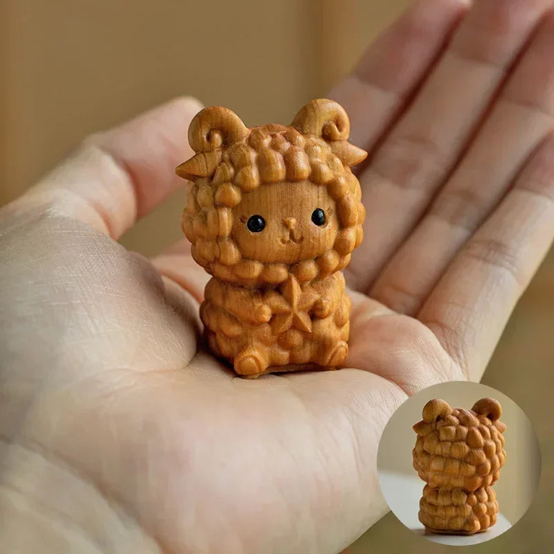 Mini Wood Carving Twelve Zodiac Ornaments