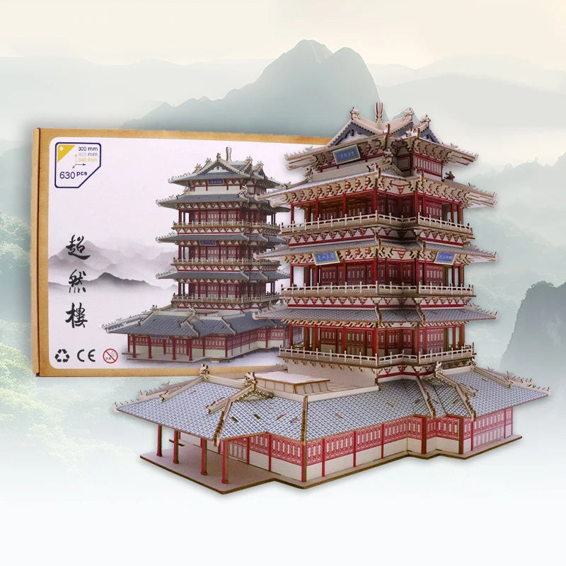 3D Puzzle Kits; Adult Chinese Style Building
