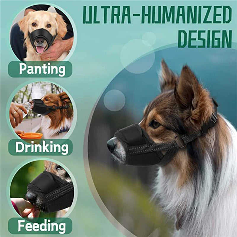 Adjustable Breathable Anti-Biting Mesh Soft Muzzle.