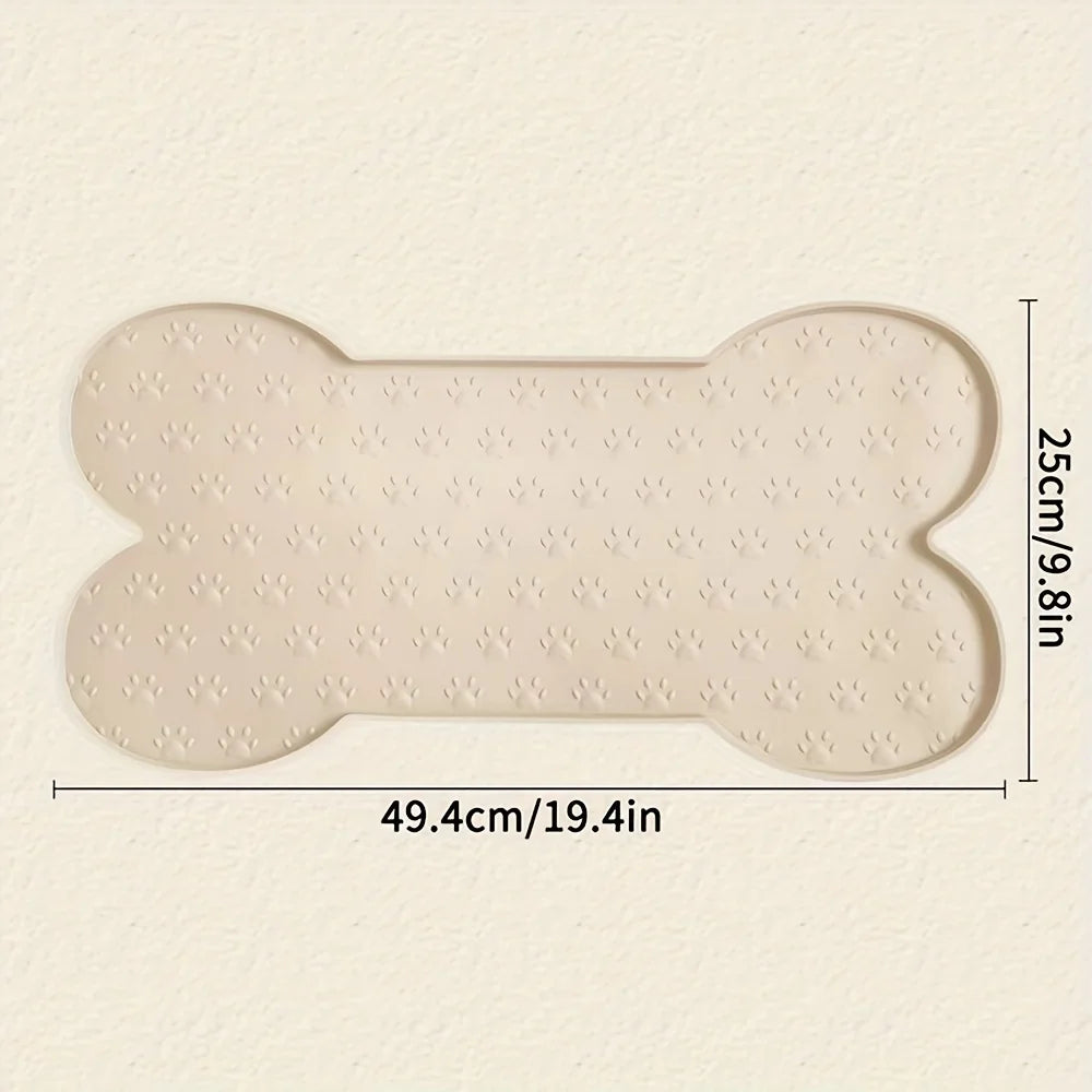 Silicone Dog Feeding Mat; Non-Slip, Raised Edges