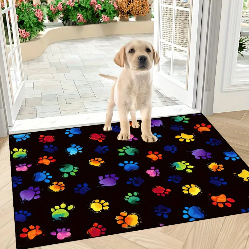 Paw Print Doormat, Stain-Resistant, Durable, 4 Sizes