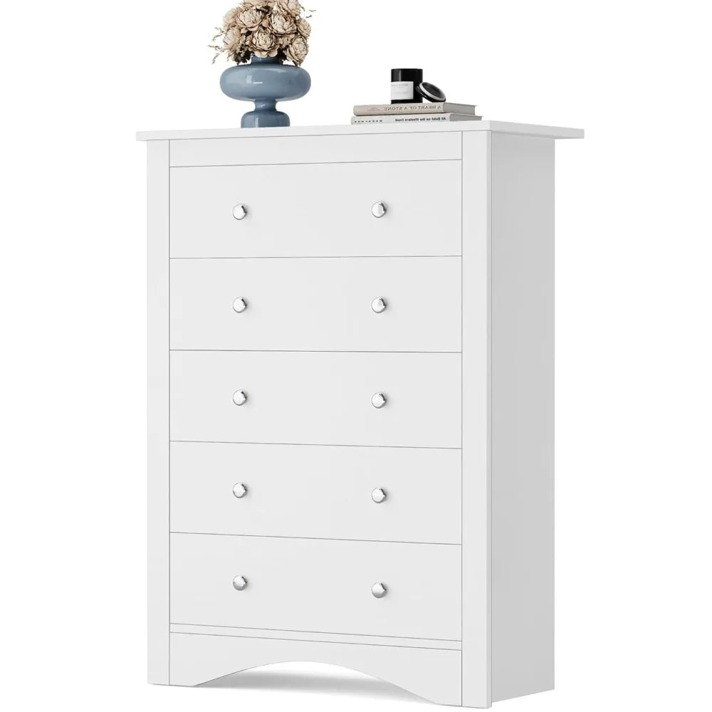 Contemporary 5-Drawer Dresser; Living Room TV Stand