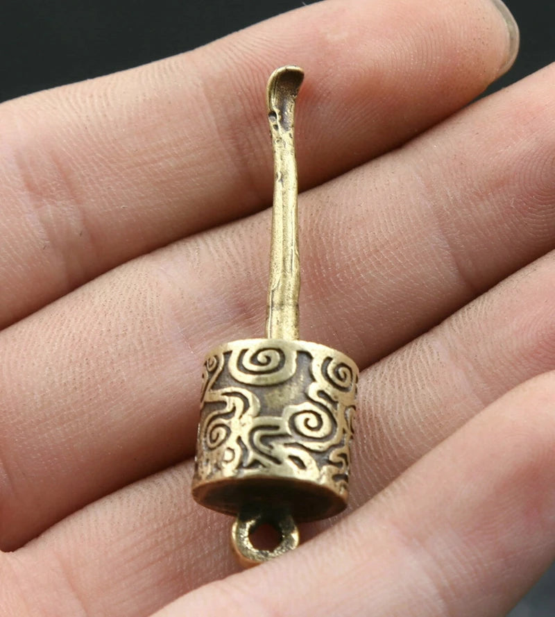 3.5" Chinese Bronze Buddhism Snuff Bottle Pendant