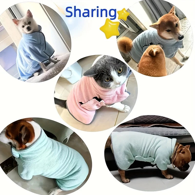 Dog Absorbent Bath Towel, Pet Bathrobe