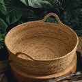 Handmade Bamboo Wisteria, Cattail Woven Storage Basket