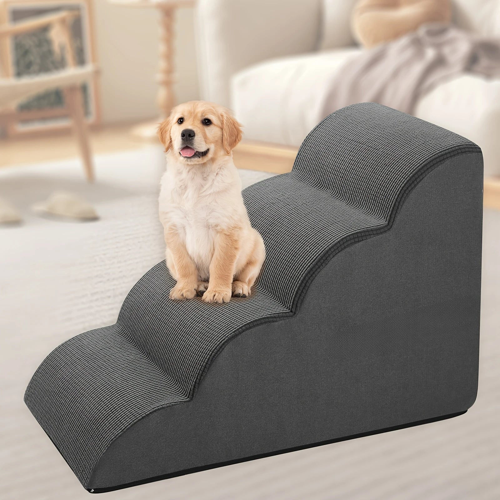 2/3/4 Tier Pet Stairs, Ramp, Washable Cover