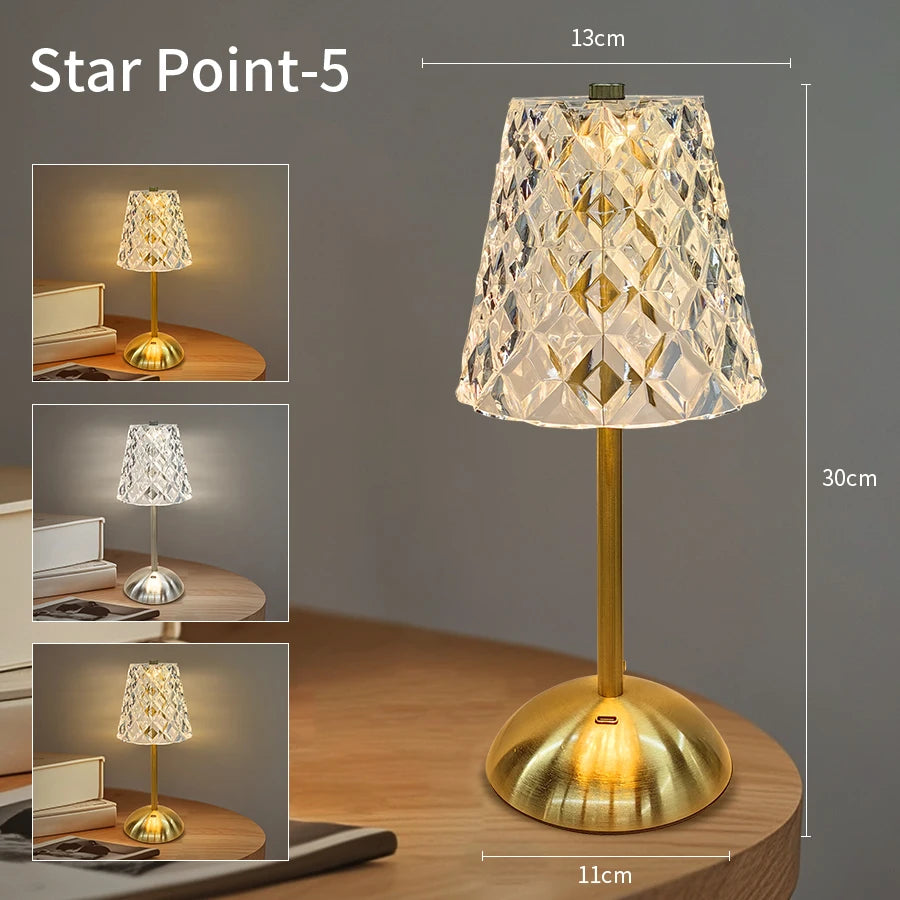 LED Table Lamp, Touch Sensor, Wireless; 4 Styles