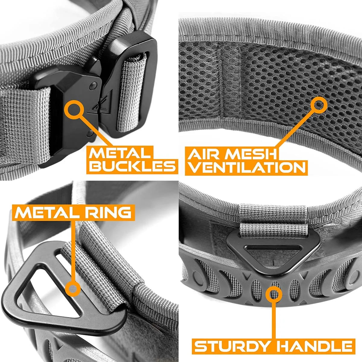 Military-Grade Tactical Dog Collar with Handle