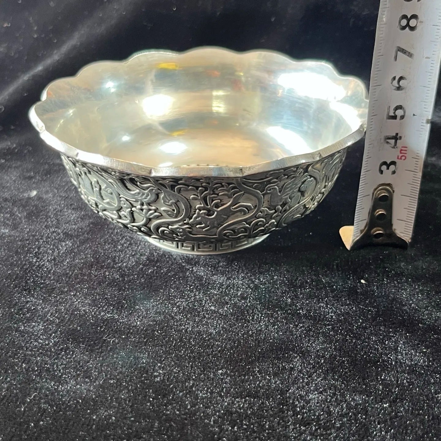 Tibetan Silver Lace Embossed Bowl