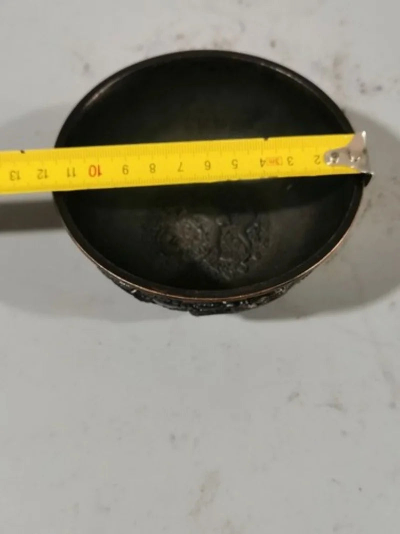 Chinese Bronze Nine Dragon Wealth Treasure Bowl