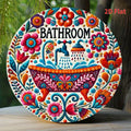Vintage Bathroom Floral Wall Plaque