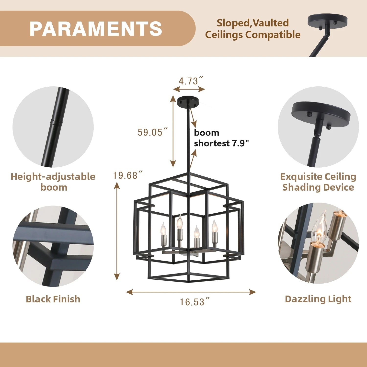 Industrial Farmhouse Style Hanging Chandelier