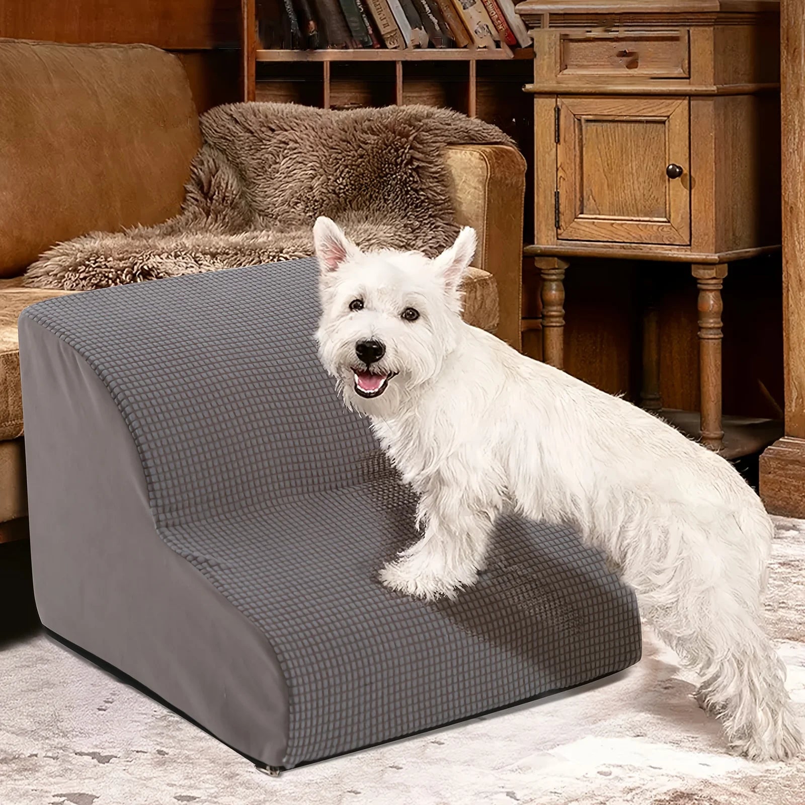 2/3/4 Tier Pet Stairs, Ramp, Washable Cover