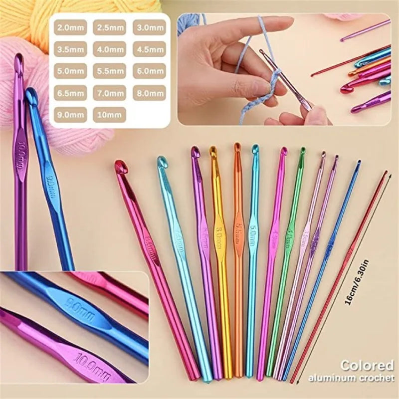 Complete Set of Crochet Knitting Materials; Portable Bag