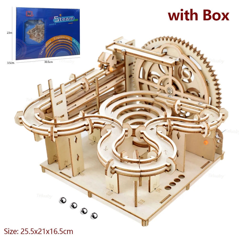 3D Wooden Marble Run Puzzle DIY Kit