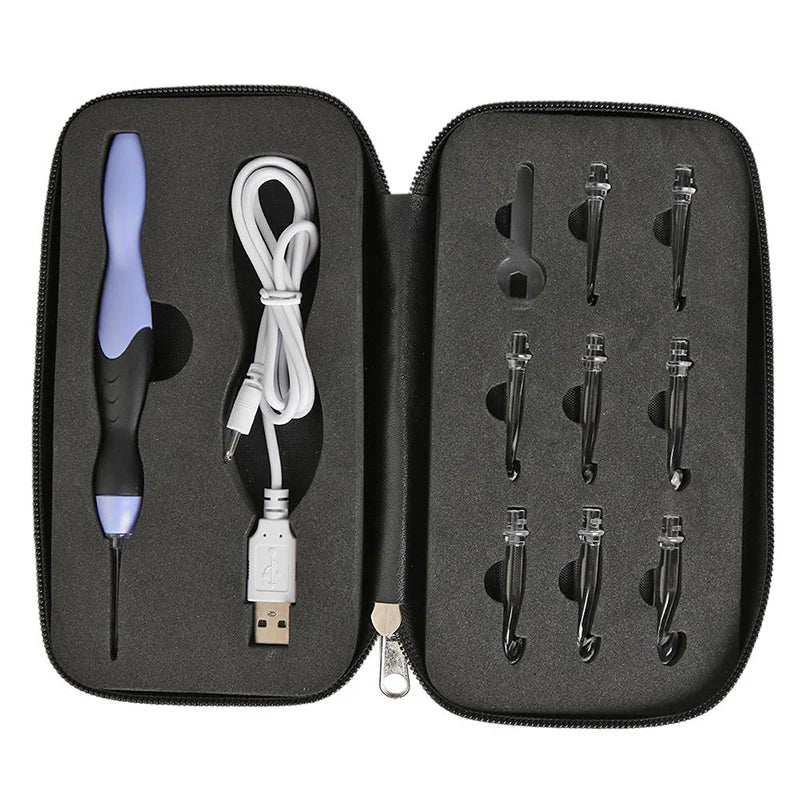 LED Light-Up Crochet Hook Set, USB Rechargeable