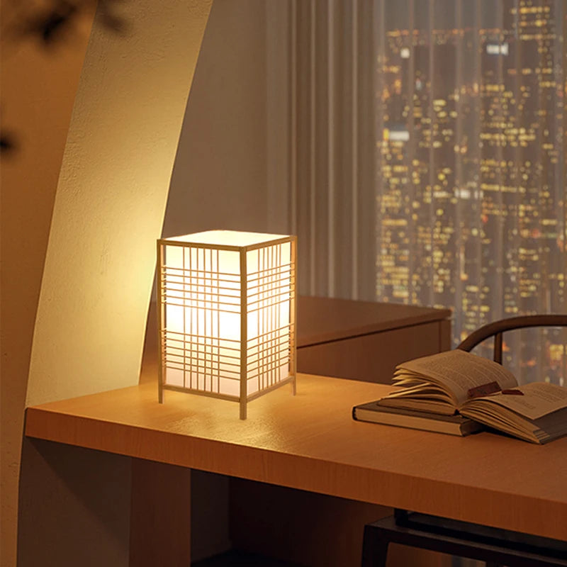 Japanese Style Bamboo, Rice Paper Accent Lamp