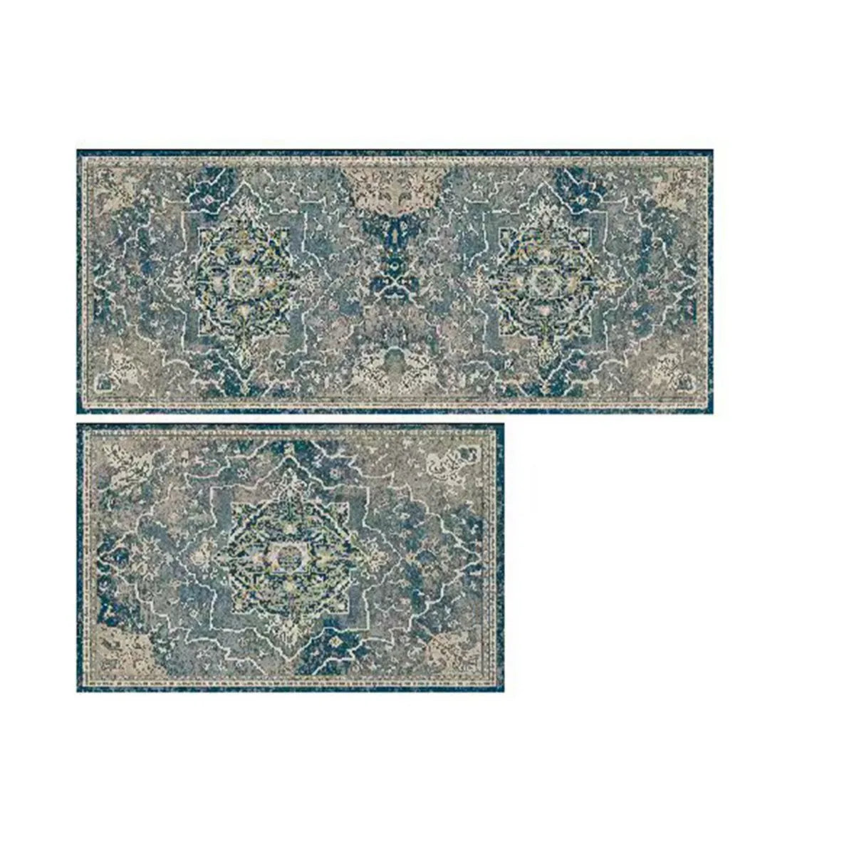 2 PC. Retro Rug Set, Anti-Slip, 2 Colors & Sizes