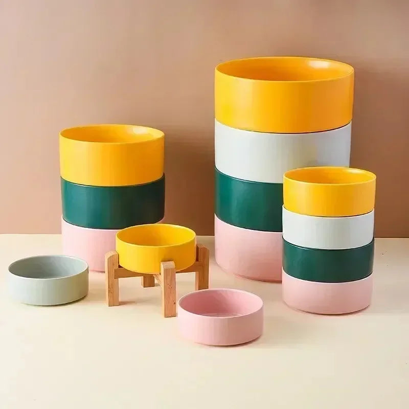Pet Bowl Ceramic Elevated Food/Water Dish