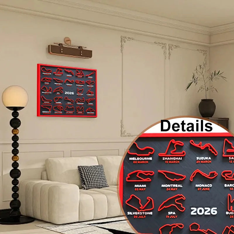 2026 F1 Racing Map Poster Print