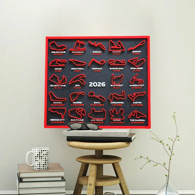 2026 F1 Racing Map Poster Print